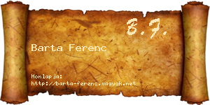 Barta Ferenc névjegykártya