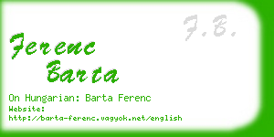 ferenc barta business card